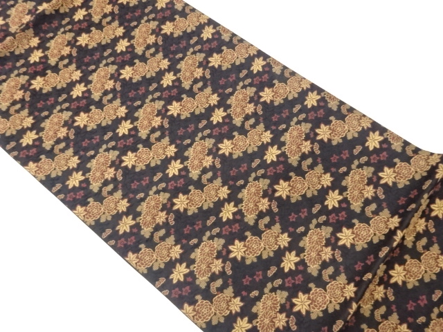 草花模様織出し洒落袋帯